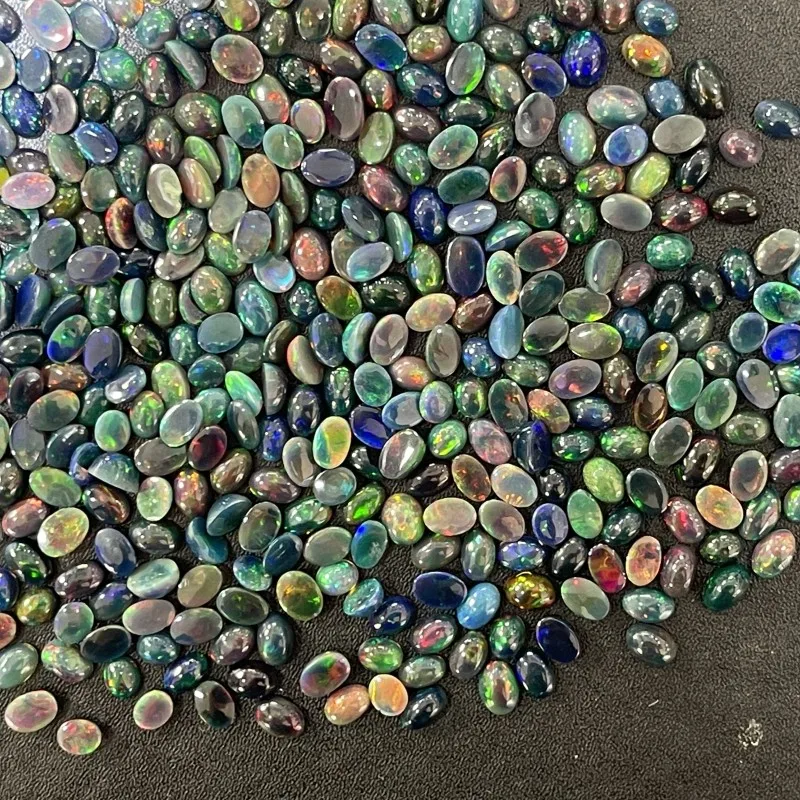 Anel de pedra nua de opala preta natural cor de rosto lindo círculo pode ser personalizado brincos etc certificado pode ser emitido