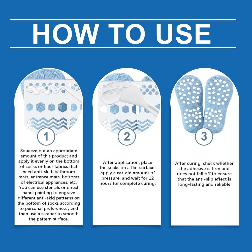 New Quick-Drying Non-Slip Adhesive Transparent Waterproof Anti Slip Sock Glue DIY Sock Stop Agent for Non-Slip Socks