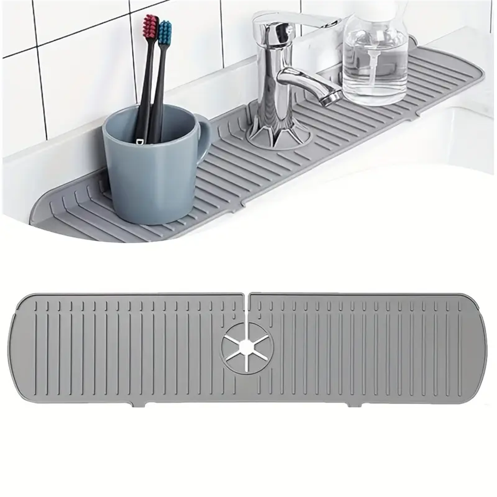 Tapis de récupération d'eau de robinet en Silicone, tampons de séchage anti-déversement d'évier de cuisine, tapis de vidange antidérapant et anti-éclaboussures