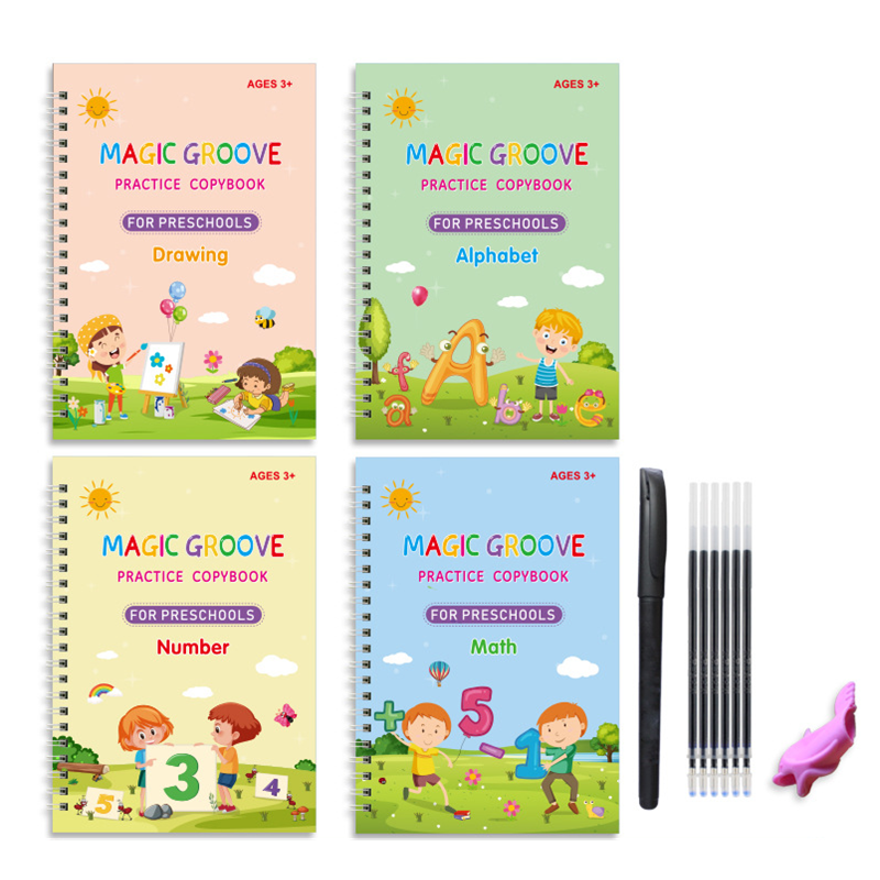 Cahier magique, jouets de dessin pour enfants, stylo réutilisable Montessori, contrôle, formation, écriture, autocollant, jouet éducatif d'apprentissage pour enfants