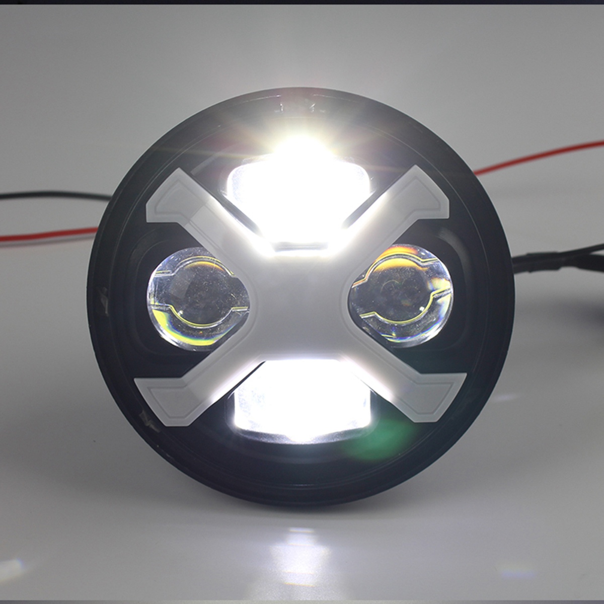 ラウンドLEDモーターサイクルヘッドライト,883インチ,40W, 5-3 5.75,Sportster iron in-4in,ストリートロッド,ソフテイル用