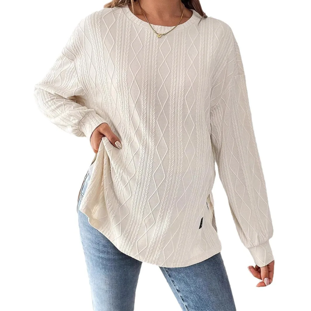 妊婦服 Tシャツマタニティ服妊婦着用ラウンドネック長袖モノクロデイリーレジャー Tシャツ