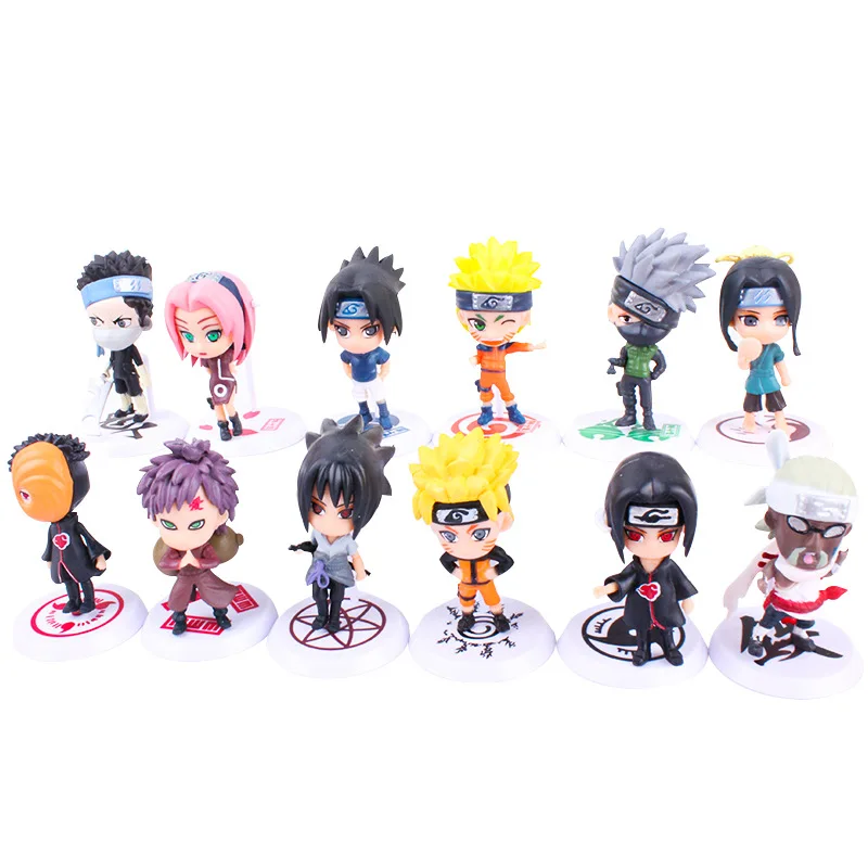 6 ชิ้น/ล็อตนารูโตะ Sasuke Gaara Uchiha Madara รูป 7-8 ซม.2 สไตล์บุคลิกภาพฐาน Mini Figurines