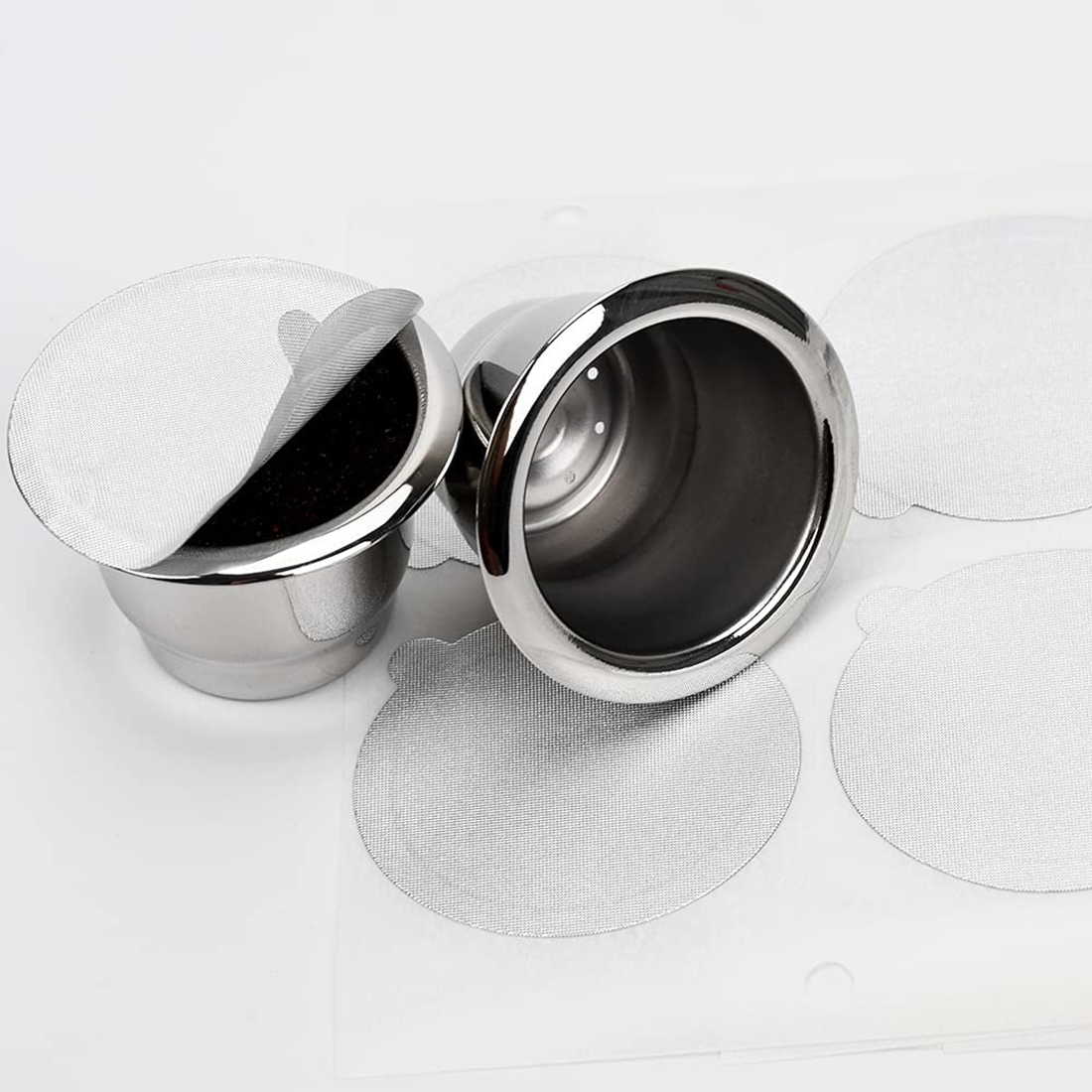 Tapas adhesivas de papel de aluminio para rellenar cápsulas de café Nespresso, pegatinas desechables vacías, cubierta reutilizable, 100 piezas, 37Mm