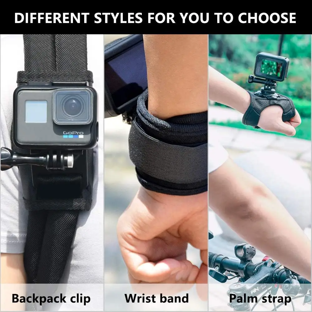 Correa de muñeca para brazo Plam, soporte de banda para montaje en tobillo, soporte de ciclismo para GoPro 13 12 11 10 9 Insta360 X5 X4 DJI Action 5 Pro 4, accesorios