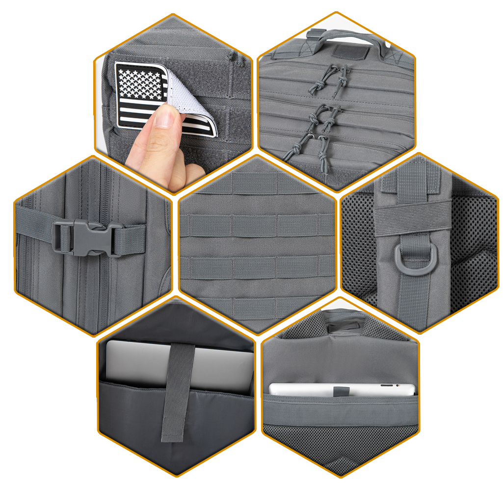 45L Taktischer Rucksack Molle zum Überleben Assault Pack CCW 3-Tage-Überlebenstasche Wandern Trekking Rucksack Robuster Rucksack