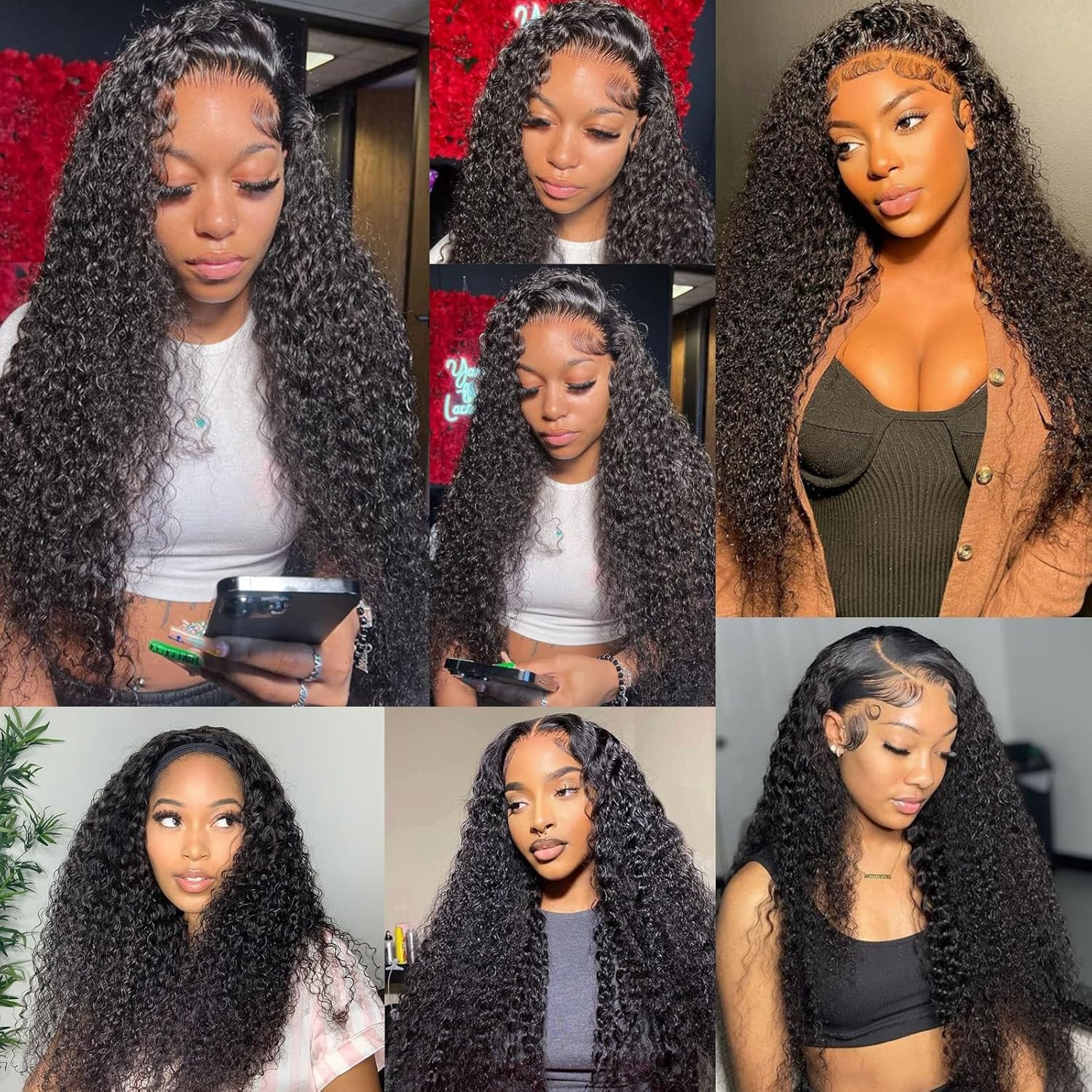 ブラジルのジェリーカーリーエクステンション100% ナチュラル,ブラックパール,バージンヘア,カーリー,未処理