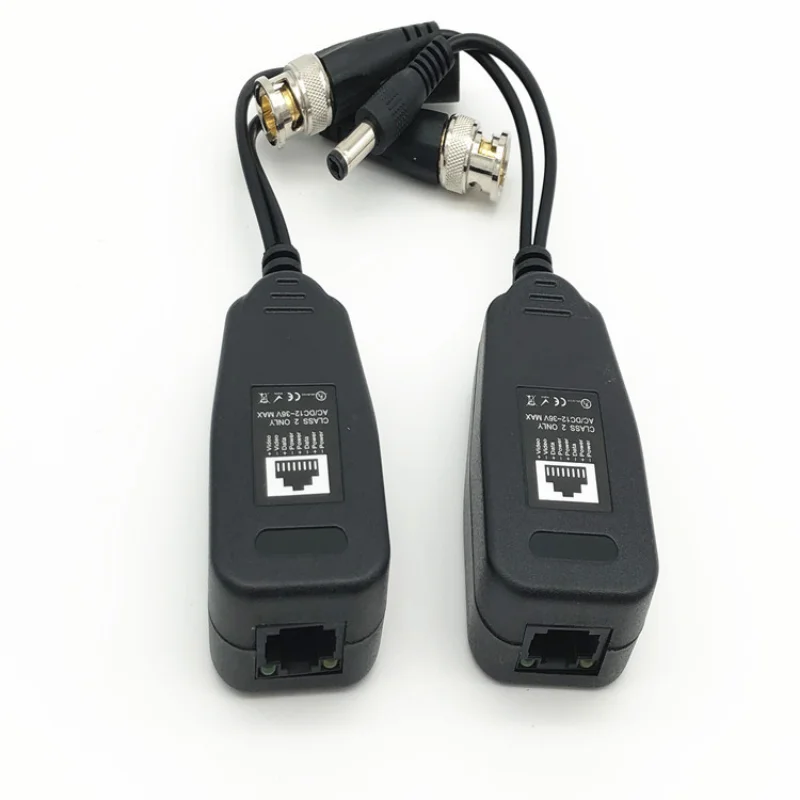 5 pares (10 uds) transceptor Balun de alimentación de vídeo BNC coaxial CCTV a conector CAT5e 6 RJ45 Cables de transmisión HJ55