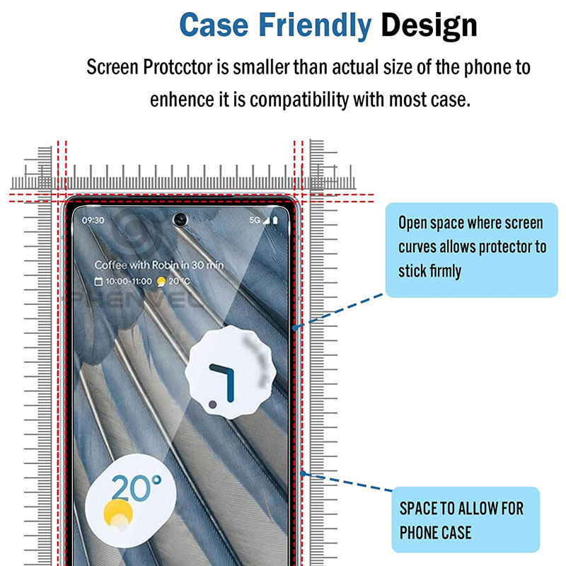 Full Clear Tempered Glass Screen Protector For Google Pixel 8 Pro 7A 6A 7 6 8A 9A 9 Pro XL Anti Shatter Protective Glass