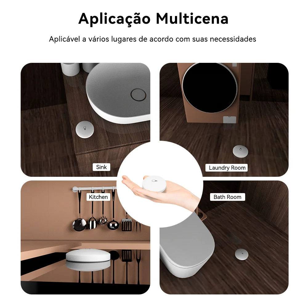 Meian ZigBee Sensor De Vazamento De Água Imersão Sensor De Alarme Tuya De Segurança Wifi Detector De Vazamento De Água Alerta À Prova D 'Água Smart Home