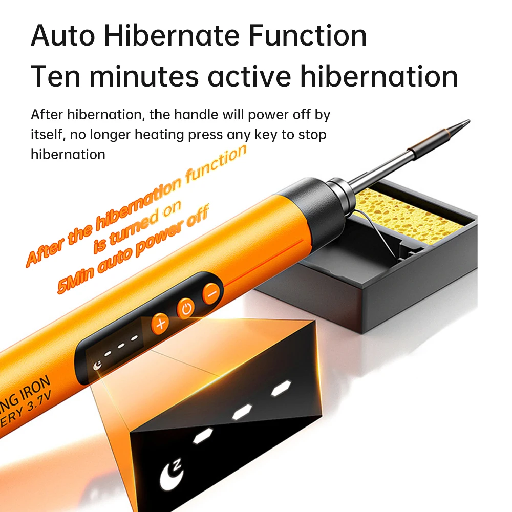 หัวแร้งจอแสดงผลดิจิตอล USB อินเทอร์เฟซ Type C ชุดหัวแร้งขนาดเล็ก 260-420 ℃   ห้าการสลับอุณหภูมิ