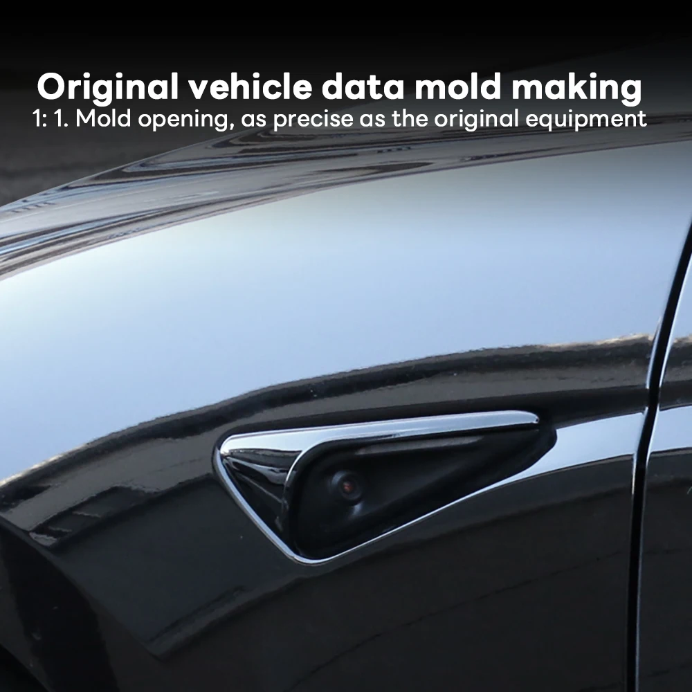For Tesla New Model Y Launch 2025 Model 3 Highland 2024 Side Camera Cover Lens Protector Black Shiny Matte Carbon Fiber Pattern