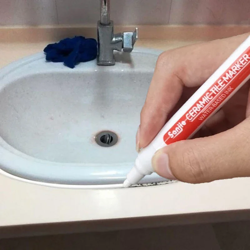Caneta de costura de azulejo cerâmico cozinha banheiro parede piso telha especial lacuna cor caneta reparação anti-molde à prova dwaterproof água agente de costura caneta gancho
