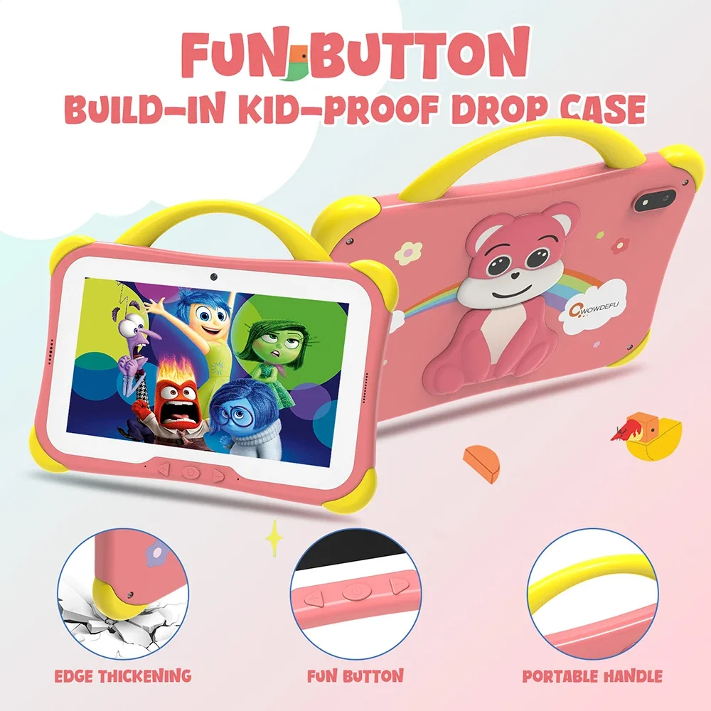 CWOWDEFU 7 "แท็บเล็ตสําหรับเด็กAndroid 14 8GB 64GB Octa Core WiFi6 Google Playเด็กแท็บเล็ตสําหรับสาวการศึกษาของขวัญ 4000MAhฮีบรู