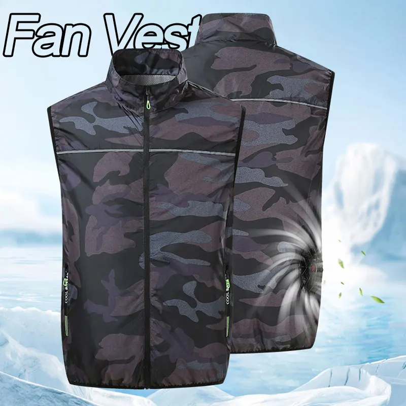 Chaleco con ventilador de refrigeración para senderismo, ropa con aire acondicionado, chaleco refrescante para hombre y mujer, deporte de trabajo, acampada al aire libre, pesca, chaqueta fresca de verano