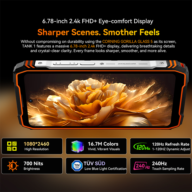 【World premiere】Blackview Oscal TANK 1 Rugged SmartPhone 5G MediaTek Dimensity 7050 20000mAh 6.78" 2.4K 120Hz Display NFC 64MP