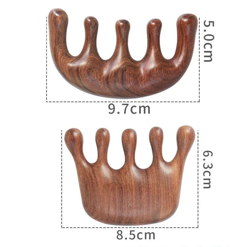 Sandalwood Hair Comb Scalp Relax Acupoint Massager Portable Wooden Handle Comb Anti-static Styling Tool massager  horn comb