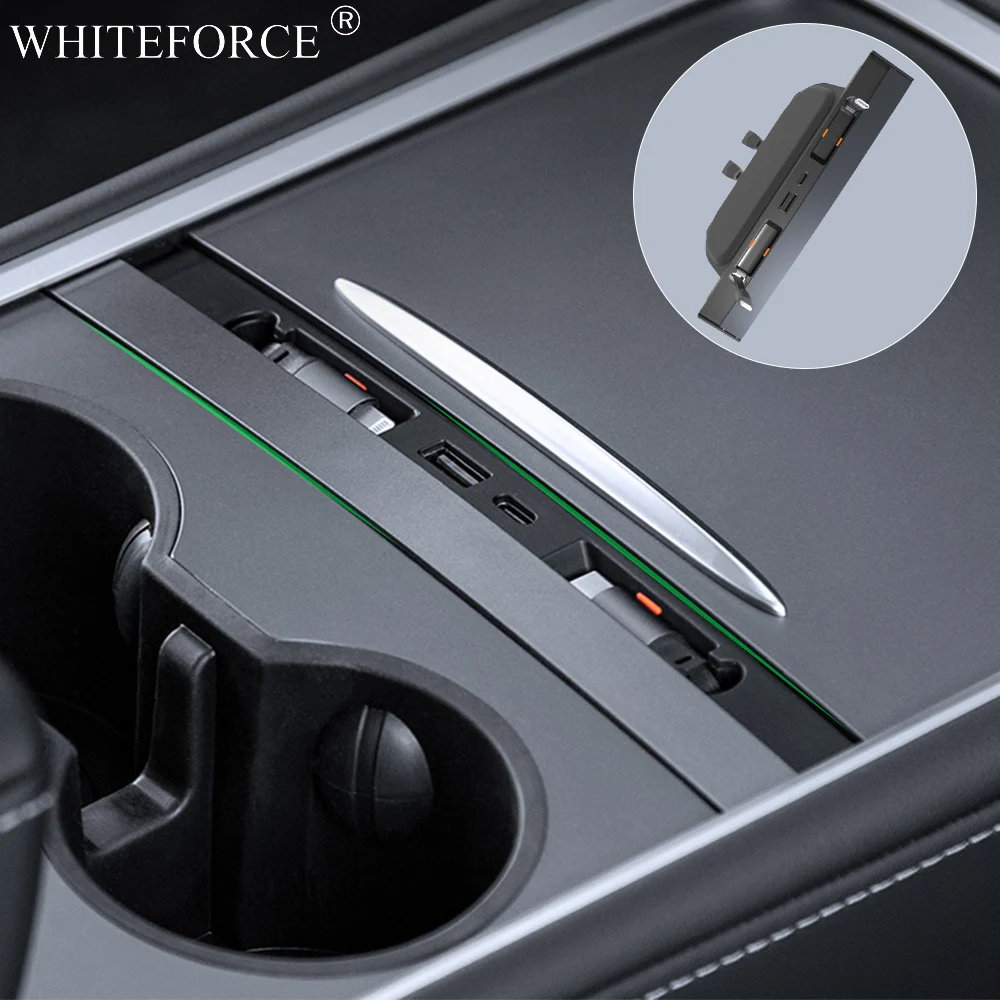 For Tesla Model 3/Y 2021-2023 Fast Charger Shunt Hub Intelligent Docking Station Central Control Splitter Extension Accessories