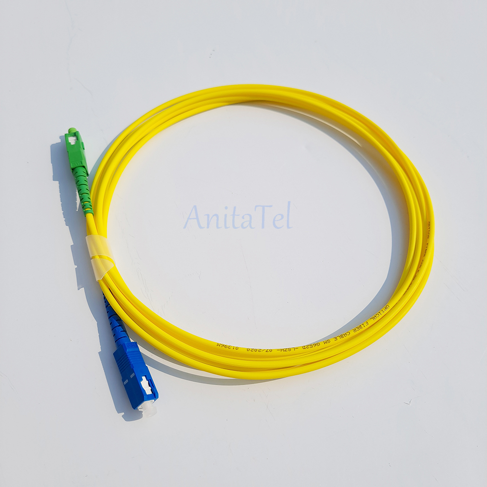 10 peças cabo de remendo de fibra óptica sc/APC-SC/upc simplex ftth sm monomodo 1m/2m/3m/5m/10m jumper de fibra óptica 2.0mm ou 3.0mm