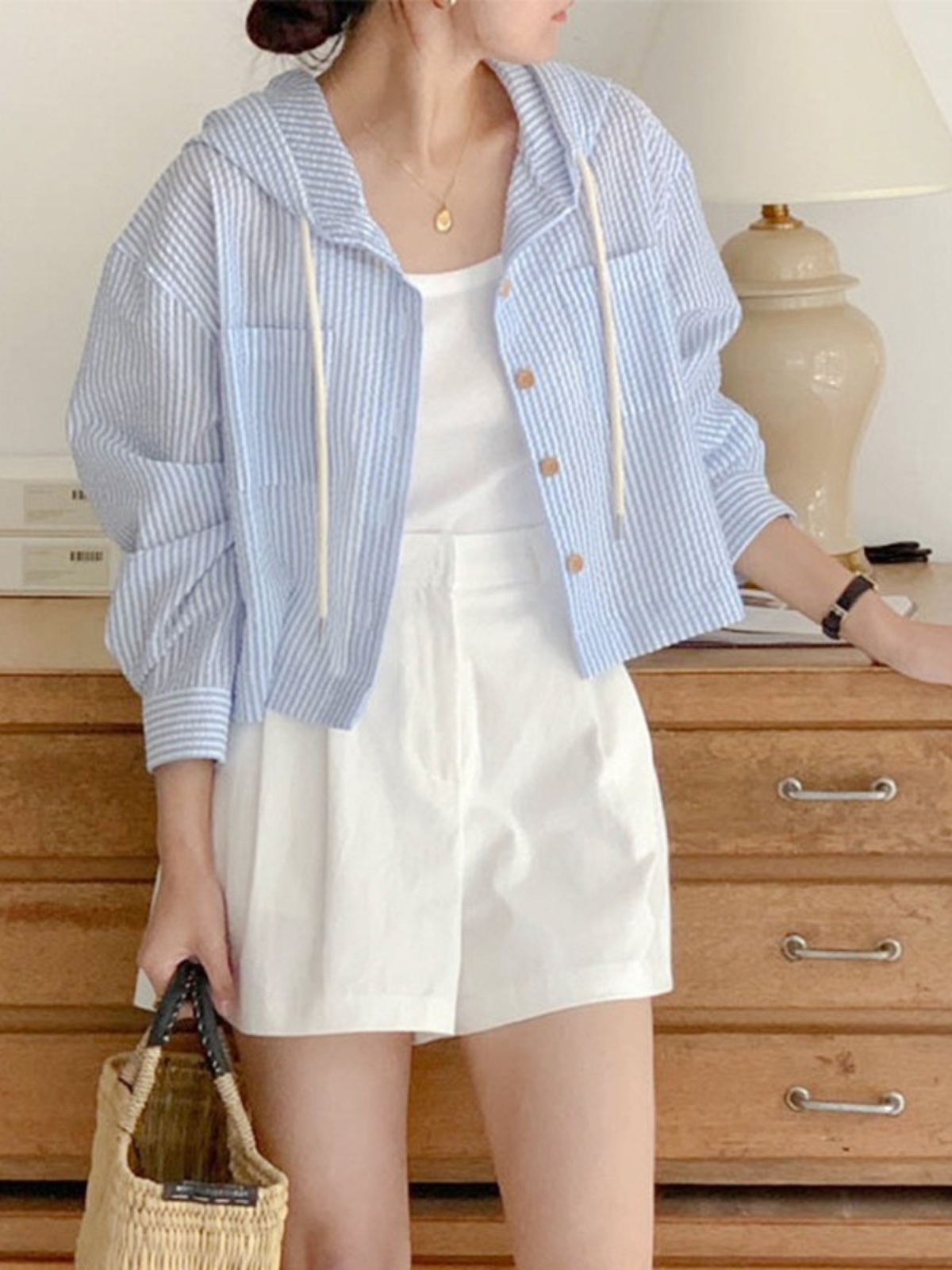 Csa Fena Solta de Verão com Proteção Solar, Sem Mangas, Manga Longa, Capuz, Estilo Novo com tras