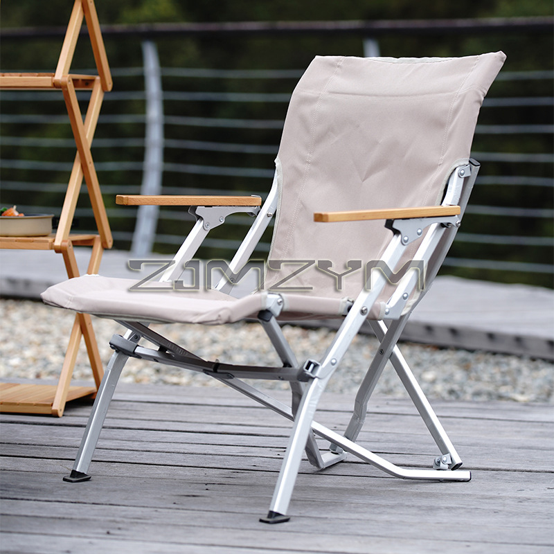 Silla plegable de aleación de aluminio para exteriores, silla plegable reclinable con respaldo alto, portátil, para pesca, ocio, Camping