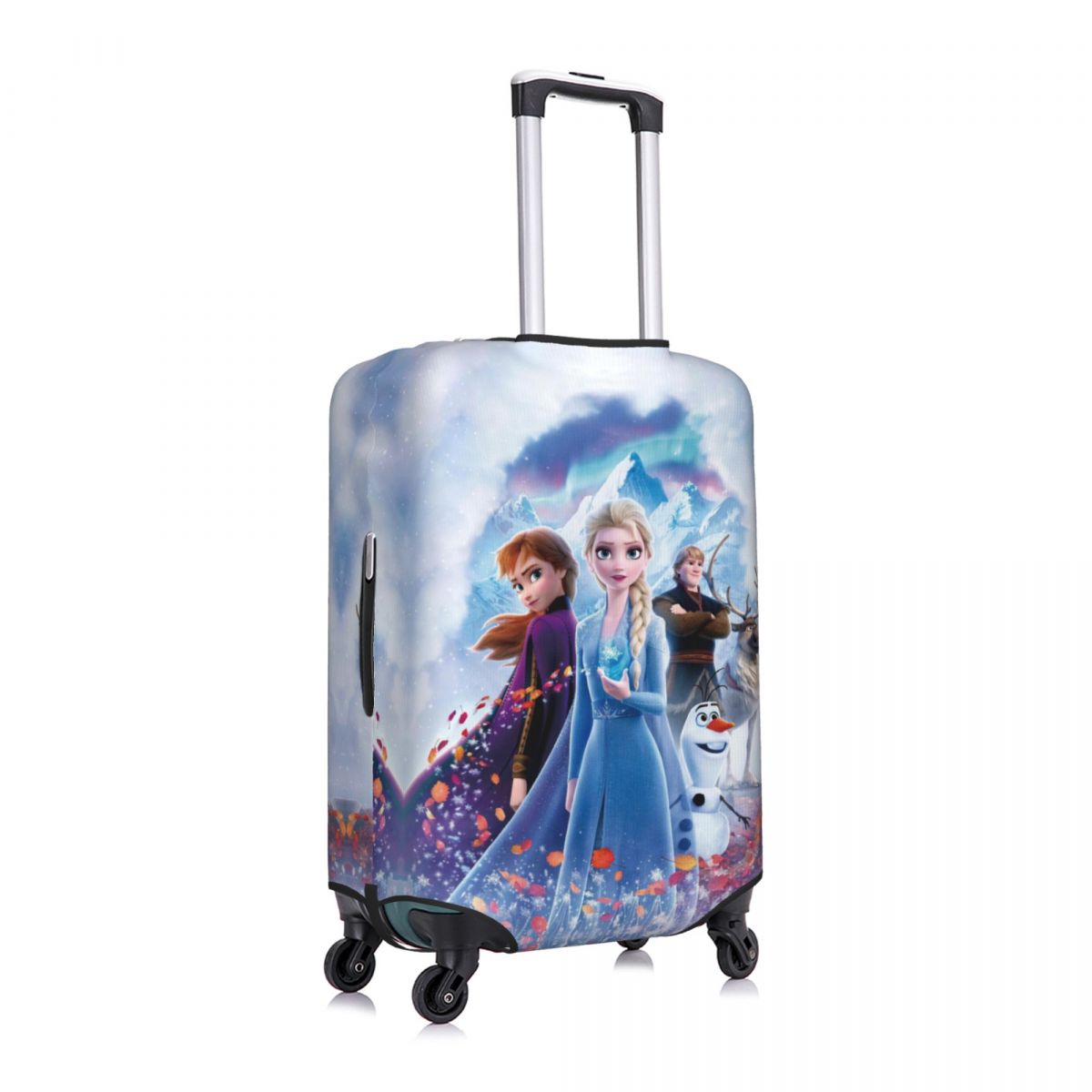 Capa de bagagem personalizada dos desenhos animados congelados princesa elástica anna e elsa mala de viagem capas protetoras se encaixa 18-32 Polegada