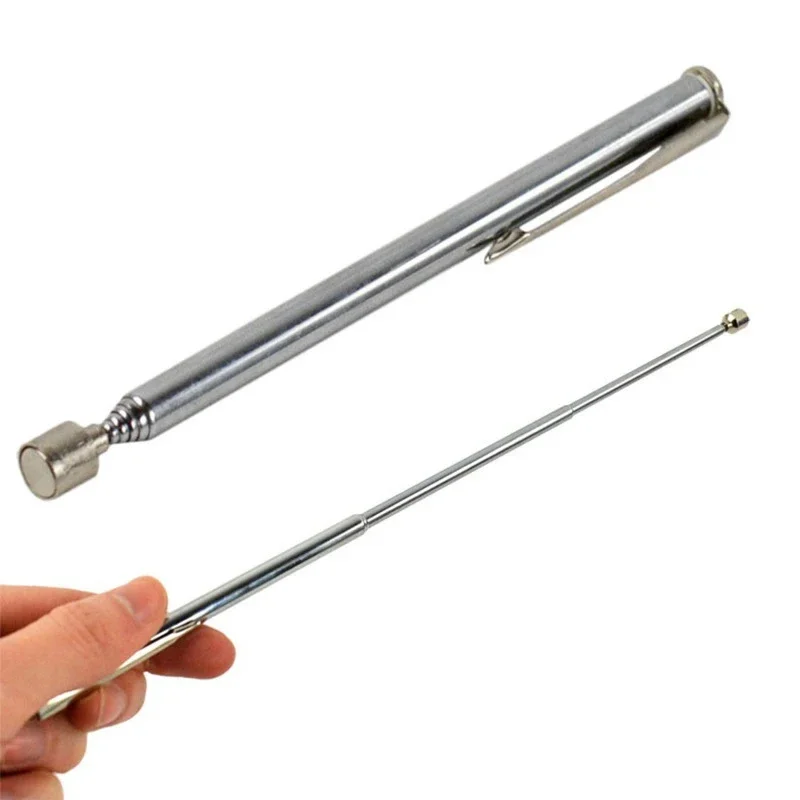 Mini bolígrafo magnético telescópico portátil, herramienta práctica de capacidad para recoger tuercas, perno, varilla de recogida extensible