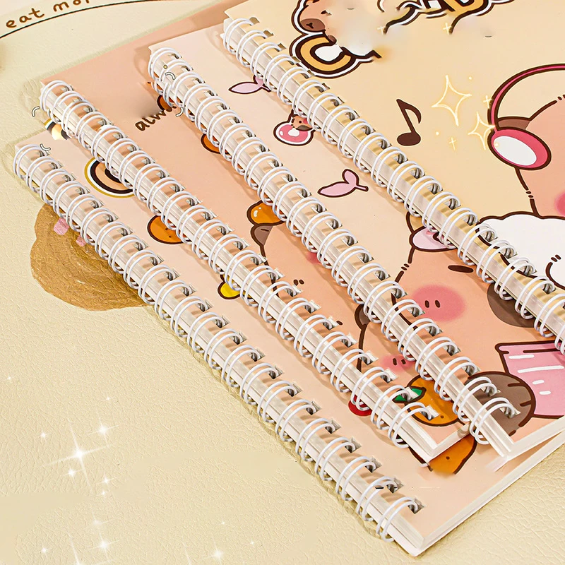 A5 Notebook Cartoon Capybara Line Circle Cute Diary Book Exam Preparation Resource Organizer Notebook 145*210mm