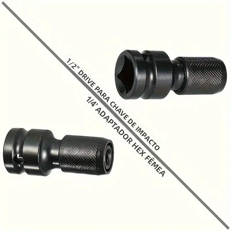 1pc chave de impacto para adaptador de broca 1/2 a 1/4 hex conversor soquete extensão bit titular para chave elétrica e ferramentas elétricas