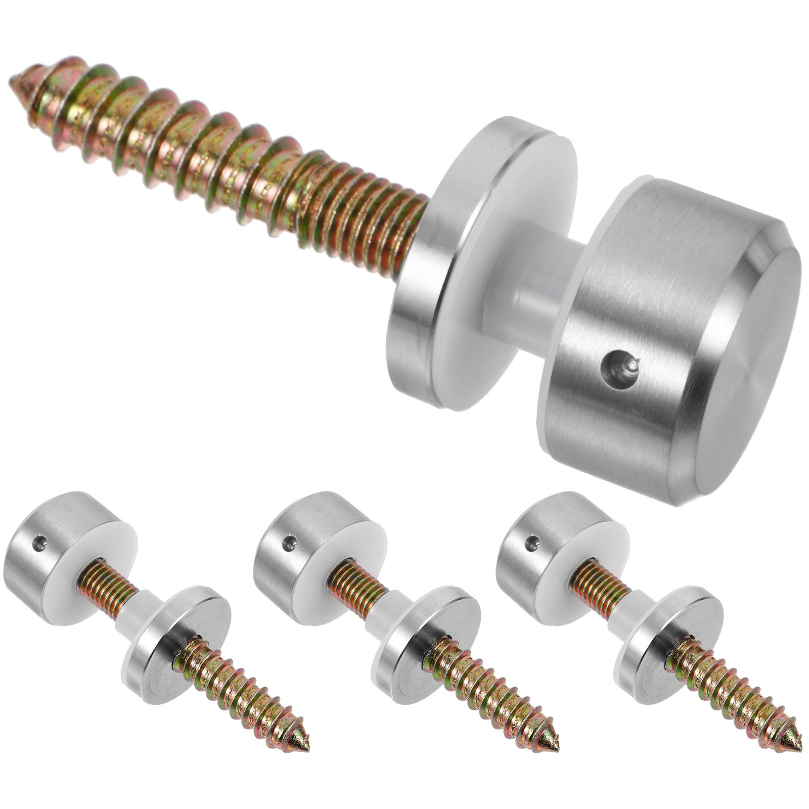 4pcs Glass Railing Standoff Stainless Steel Heavy Duty Clamp For Balcony Stairway Deck Railing Bracket Hardware