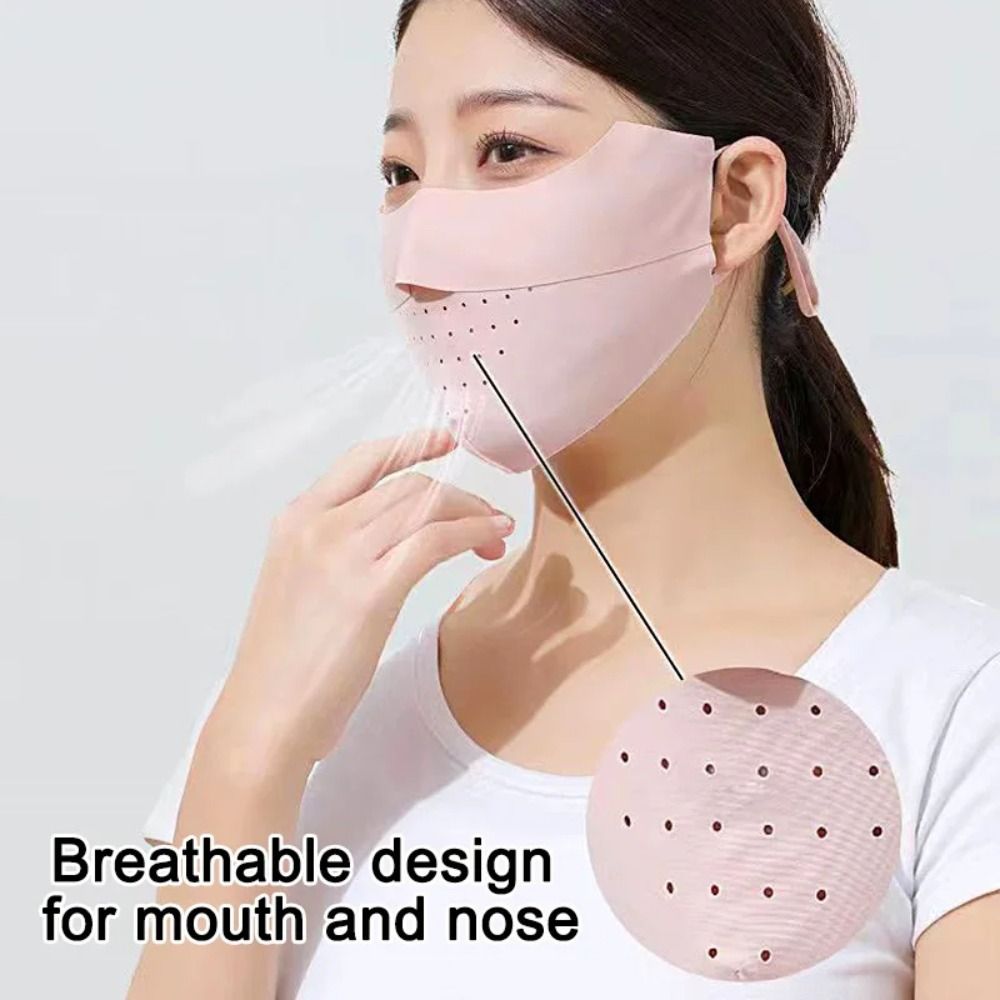 หน้ากากป้องกันแสงแดดกันแสง UV แบบปรับได้สำหรับหน้ากากปิดหน้าขี่จักรยานระบายอากาศได้ดีบางเหมาะสำหรับใส่กลางแจ้งและวิ่งขี่จักรยานออกกำลังฤดูร้อน
