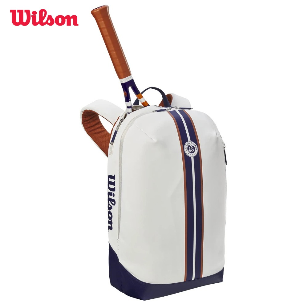 Wilson Super Tour Roland Garros 2023, теннисный рюкзак, дизайн, элегантная темно-синяя сумка для турнирных ракеток с частичным отделением для ракетки