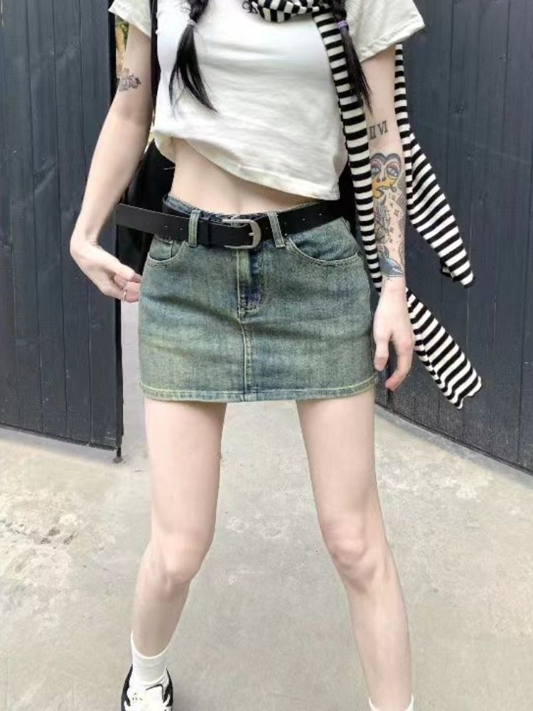 Mini Rokken Vrouwen Denim Hotsweet Zomer Koreaanse Stijl Retro Vrouwelijke Eenvoudige Hoge Taille Ontwerp Mode Streetwear All-Match Elegant