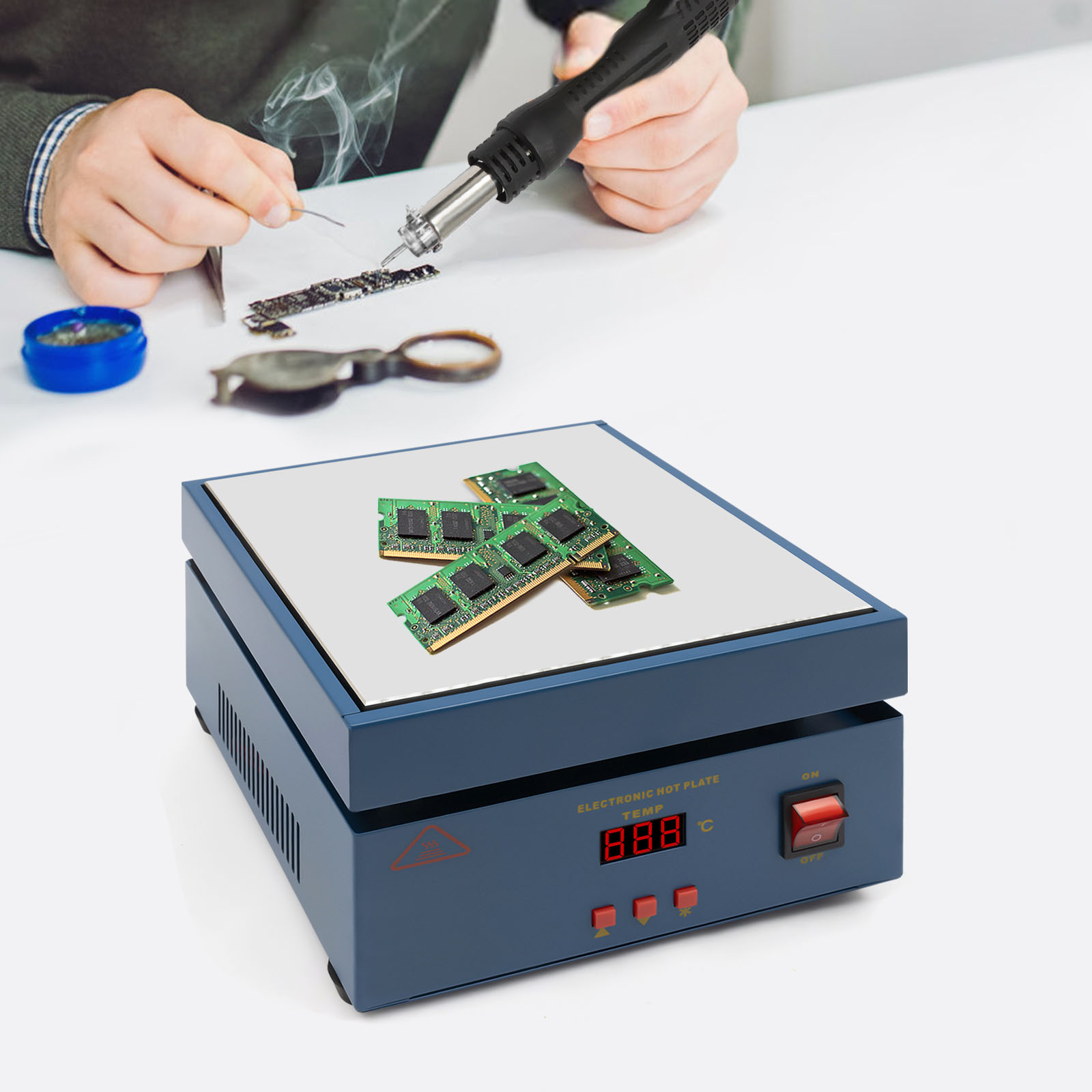 Vorwärmer Vorheiz station LED Mikro computer elektrische Heizplatte Heizplatte Platine Vorwärmer Ofen AC 800W Löt station