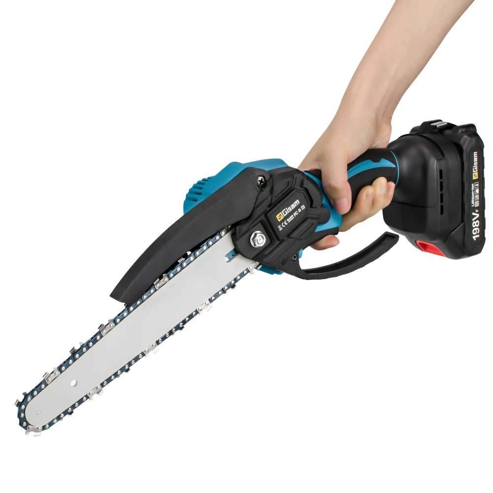 Gisam 8 นิ้วBrushlessเลื่อยโซ่ไร้สายMini Handheld Pruning Sawไม้เลื่อยไฟฟ้าตัดเครื่องมือสําหรับMakita 18Vแบตเตอรี่