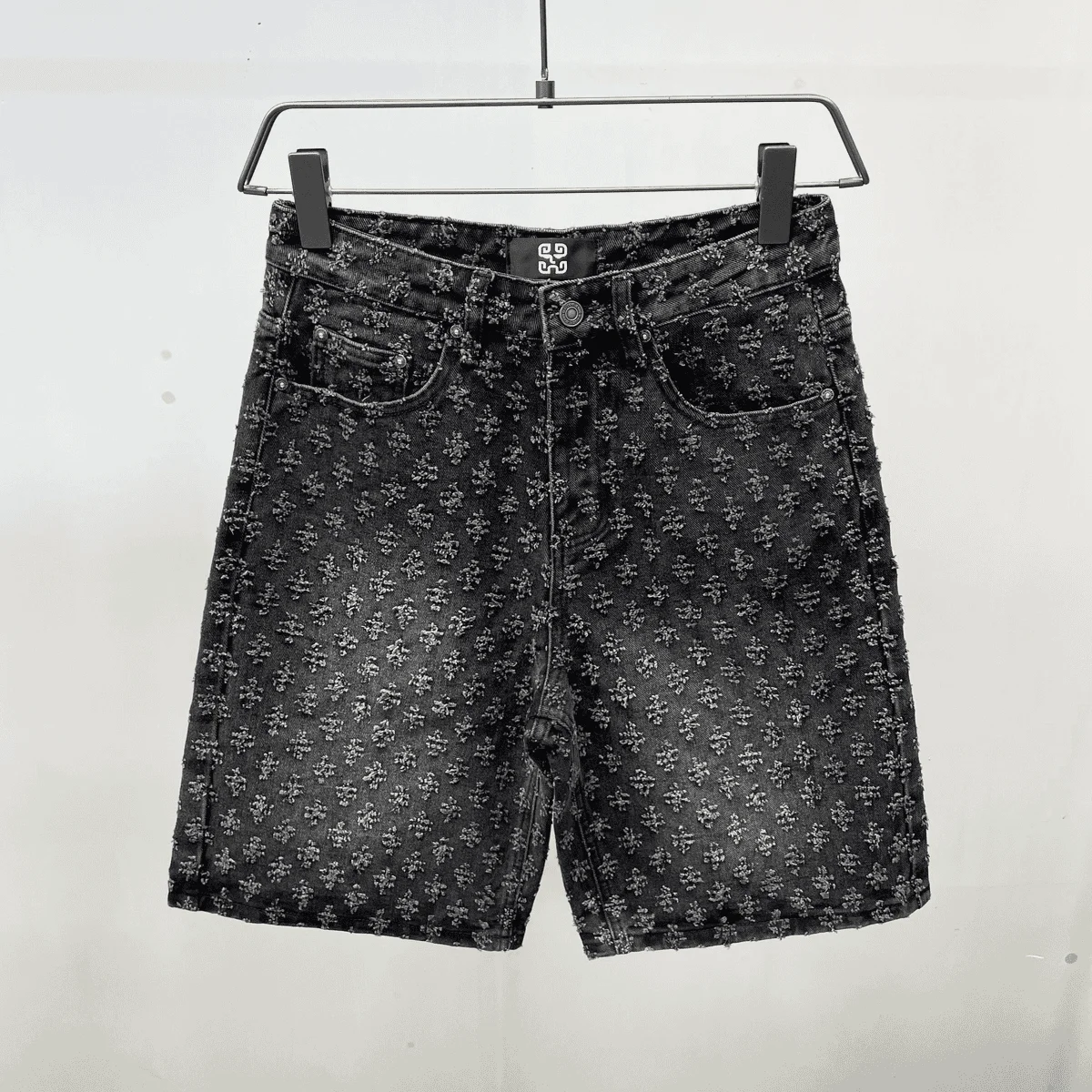 Pantalones cortos de mezclilla Retro de calidad de lujo ligeros americanos Y2K verano Hip Hop INS hombres sueltos afeitado Jacquard pareja Denim pantalones de cinco puntos