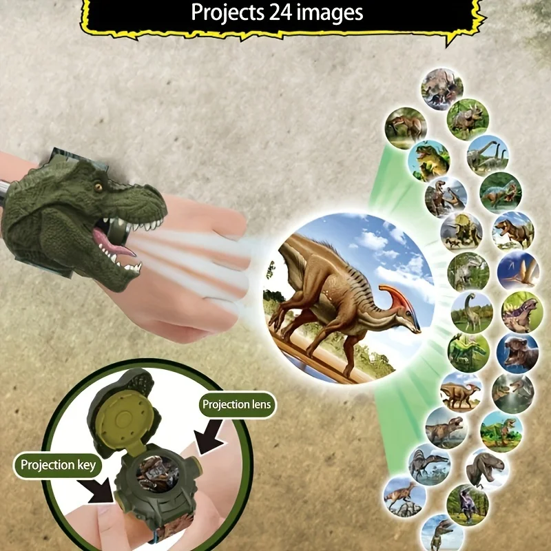 Reloj luminoso electrónico con proyección de deformación de dibujos animados para niños, reloj electrónico de dinosaurio para niños y niñas, elección Ideal