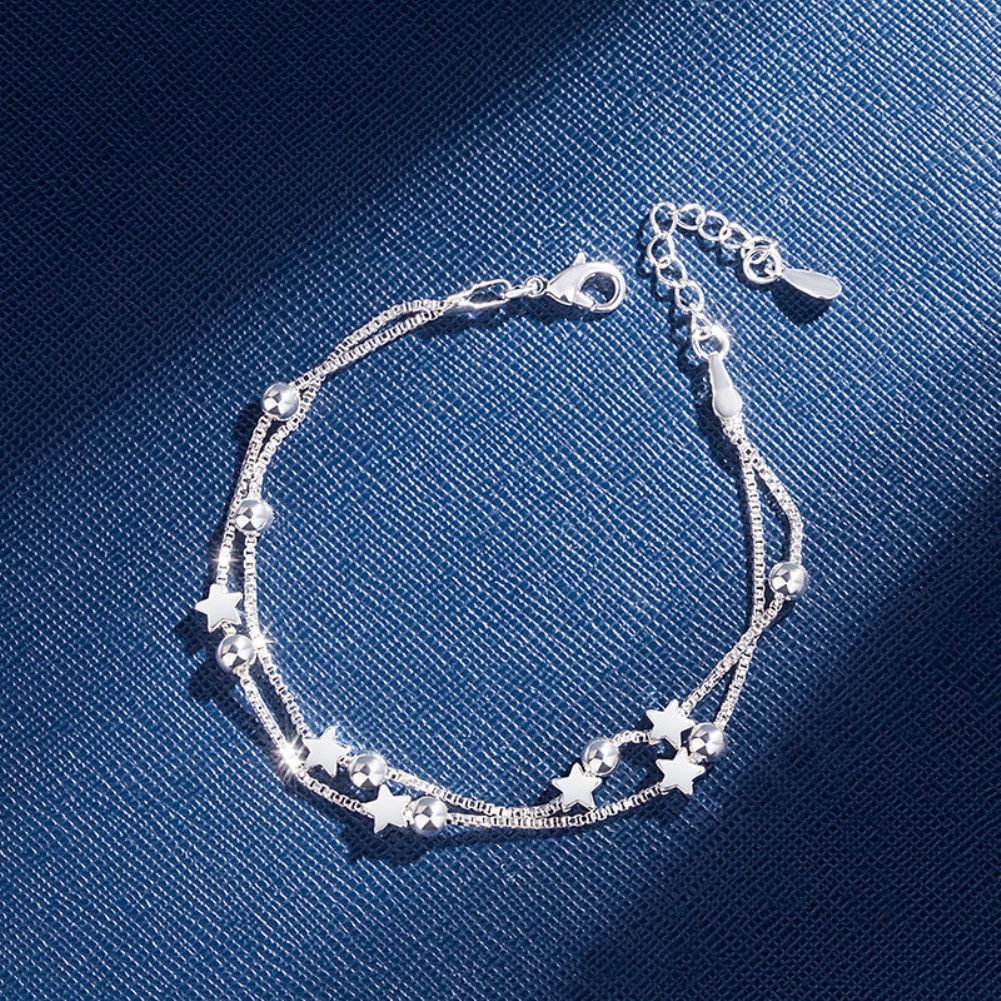 Pulseras finas de plata de ley 925 con estrellas para mujer, dijes de diseñador de moda, joyería para fiesta y boda, regalos de vacaciones