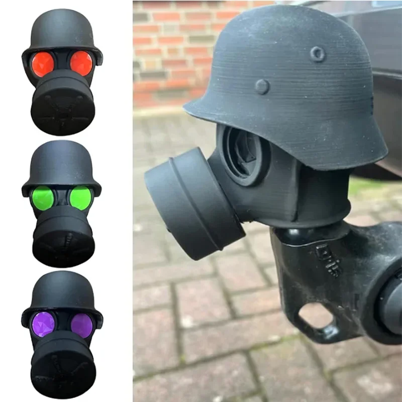 Cubierta de enganche de remolque con casco de acero y máscara de Gas, cubierta de bola de enganche de remolque impresa en 3d, evita que el tubo receptor de oxidar