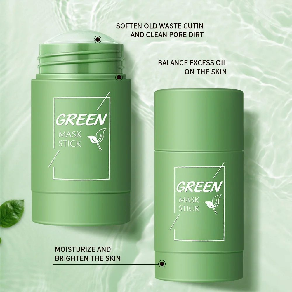 ชาเขียวมะเขือยาว Solid Mask Deep Cleanser Oil Control BALANCE Antioxidan รูขุมขนหดตัวลบสิวหัวดํา Refreshing Mud Mask