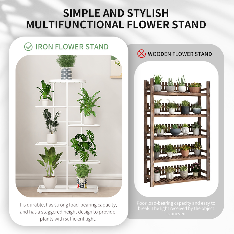 Soporte de plantas para flores, organizador de macetas de hierro, 4/5/6 capas, estante de almacenamiento