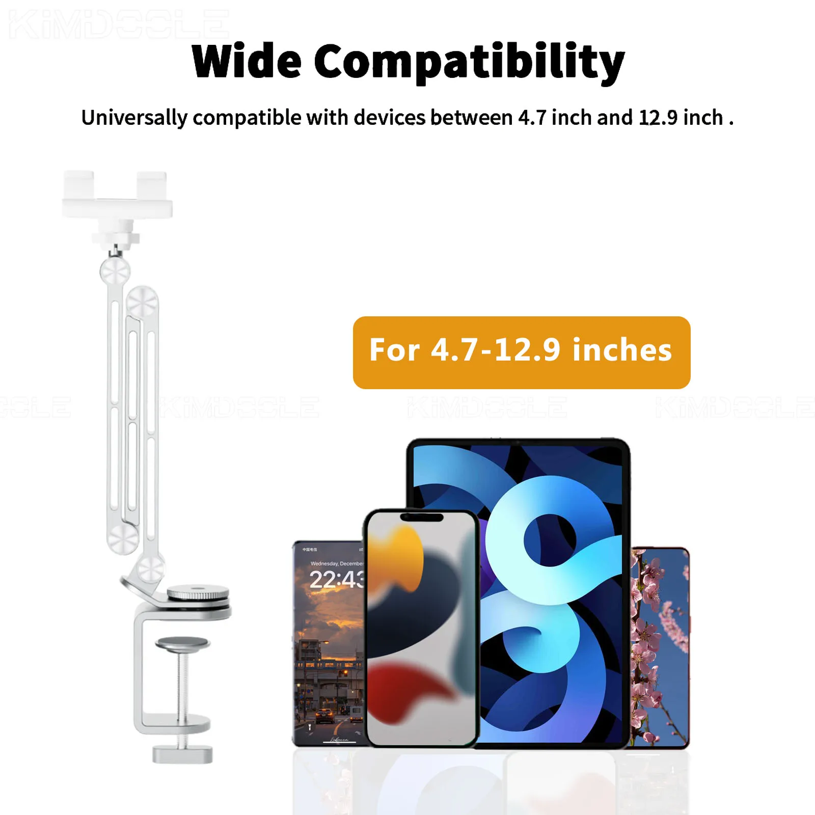 Soporte para tableta de 3 varillas con rotación de 360 y ángulos ajustables Compatible con tabletas, teléfonos y portátiles, portátil y plegable
