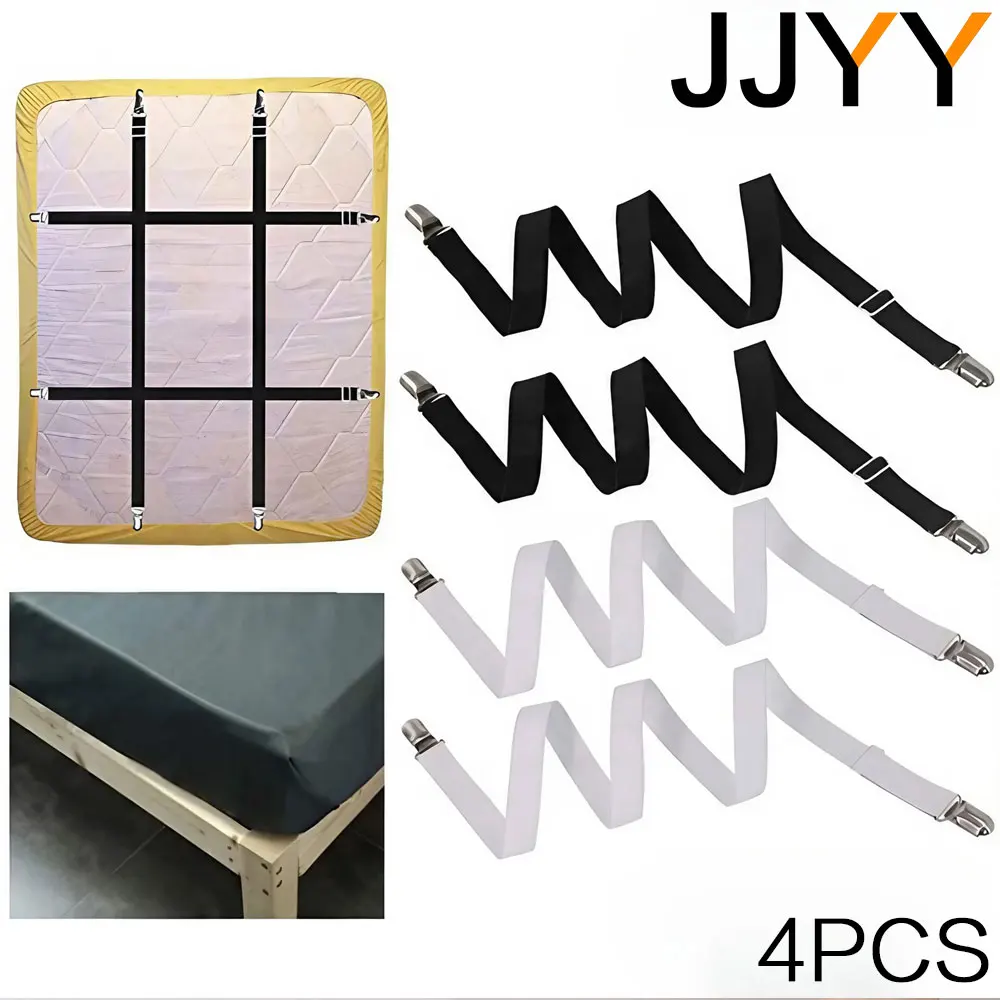 4PCS Dual คลิปผ้าปูที่นอน Fasteners Multi Purpose Grippers สําหรับยึดผ้าปูที่นอนโซฟา, ปรับได้ Anti-SLIP คุณลักษณะ