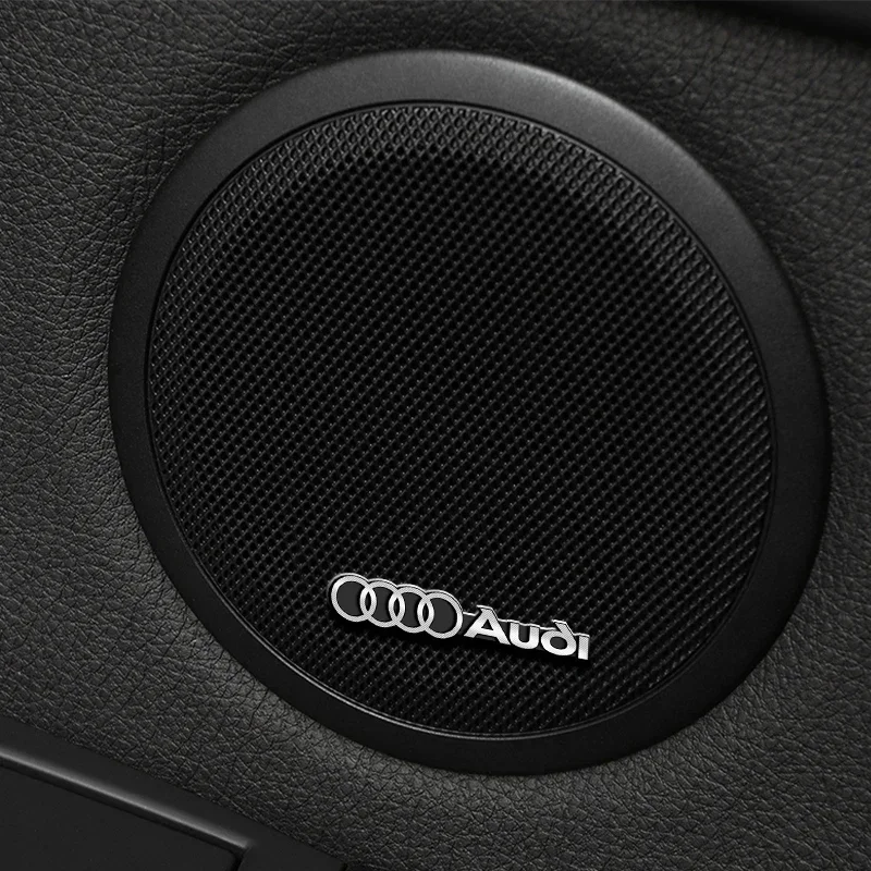 New Car Audio Decorate 3D Aluminum Badge Emblem Sticker For Audi Q5 Q3 Q2 Q7 A3 B5 B6 B7 B8 B9 8P 8V 8L A5 A4 C6 Car Accessories