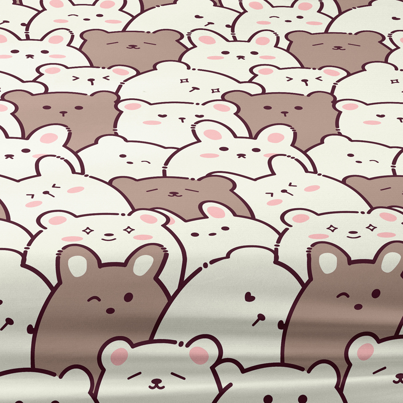 M-곰 패턴 반투명 침대 시트 1개, 침실 프린트 침대보, 침구(베갯잇 제외)