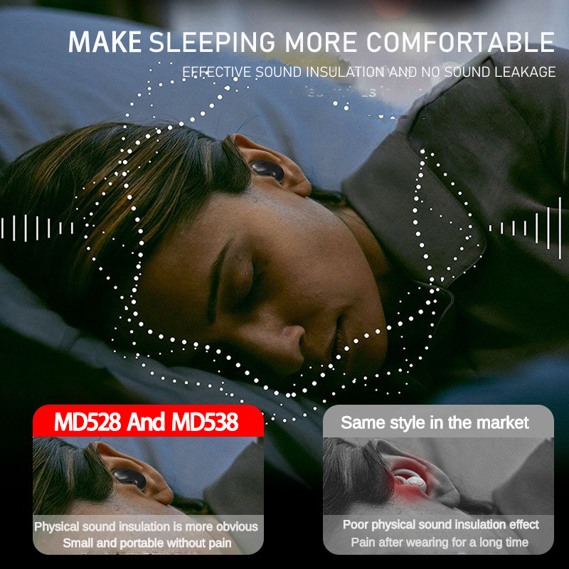 SK Ultra-thin Sleep Headphones 5.3 Wireless Bluetooth Headset Invisible Earbuds Hidden In Ear Button Sports Earphones Waterproof