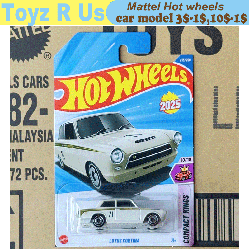 Оригинальный автомобиль Hot Wheels Lotus Cortina, игрушки для мальчиков, 1/64, литая под давлением металлическая модель Voiture, компактная металлическая модель Kings, 2025L, подарок на день рождения