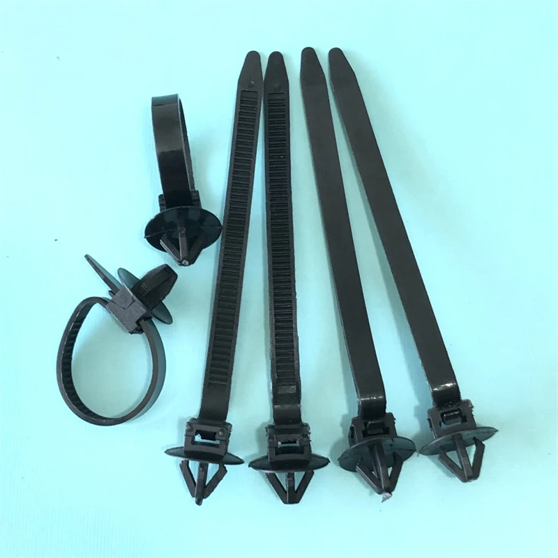 Sujetadores fijos para cables de coche, Clips de sujeción de nailon para todos los coches de 92mm x 5mm, color negro, 10/20/40 piezas