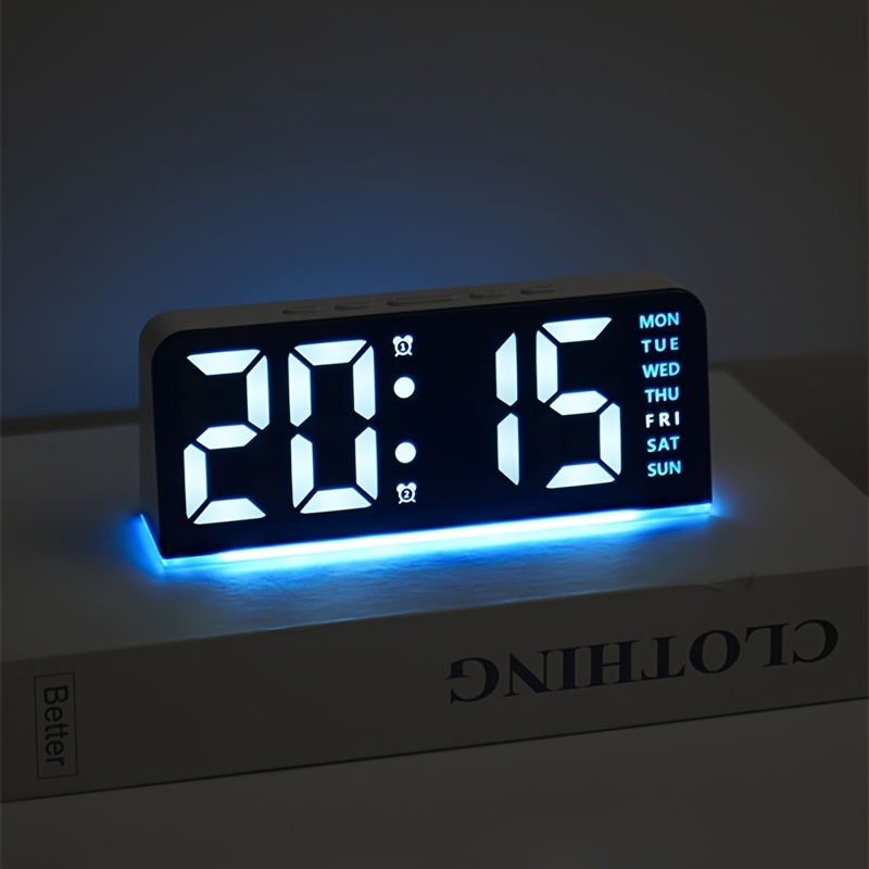 Nuevo reloj despertador LED Digital, reloj de mesa de escritorio, luz nocturna con pantalla de temperatura y tiempo, reloj despertador con retroiluminación, decoración moderna