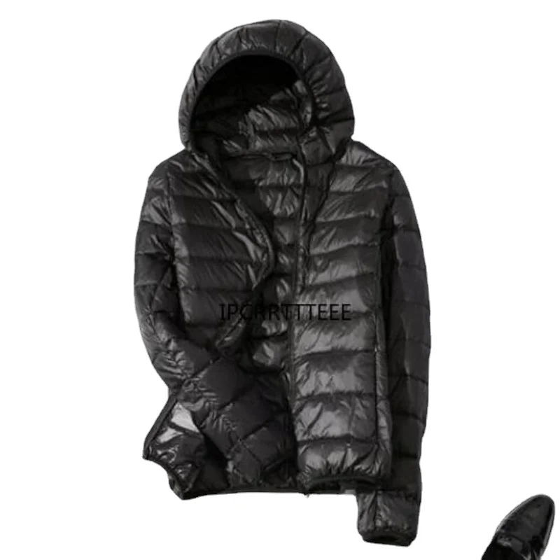 Chaqueta de plumón de pato para mujer, abrigo cortavientos, chaqueta ultraligera de plumas, otoño e invierno, 2023